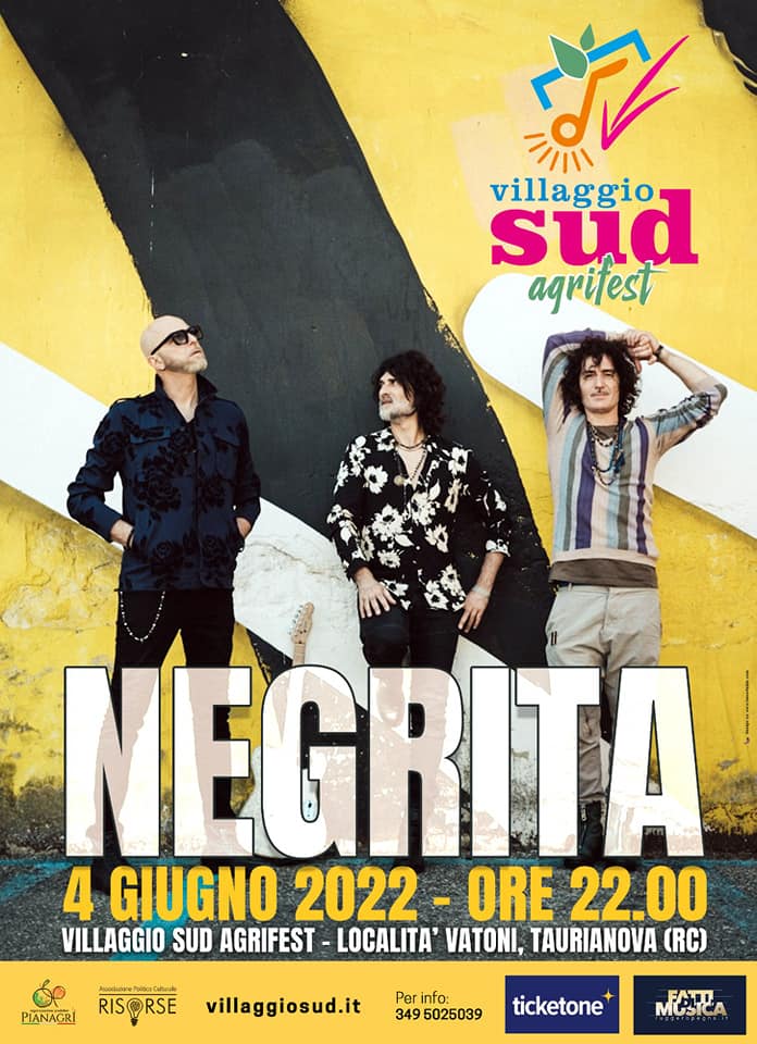 I NEGRITA IL 4 GIUGNO AL VILLAGGIO SUD AGRIFEST DI TAURIANOVA I NEGRITA IL 4 GIUGNO AL VILLAGGIO SUD AGRIFEST DI TAURIANOVA